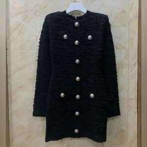High Fashion Black Mini Knit Dress